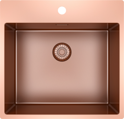 Caressi - Single Kitchen Sink - CAPP50KR10CO - Copper - 540x520mm 2