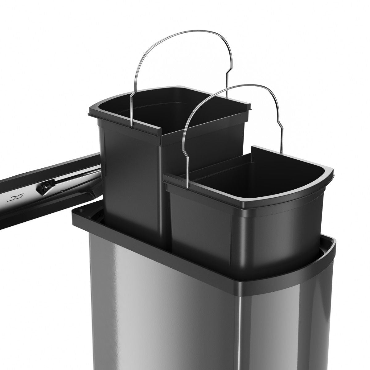 HAILO - AS Duo 8/8 - Dual Bin Swing Waste System - 450-600 mm - Dark Gray 3