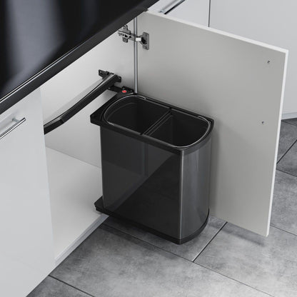 HAILO - AS Duo 8/8 - Dual Bin Swing Waste System - 450-600 mm - Dark Gray 2