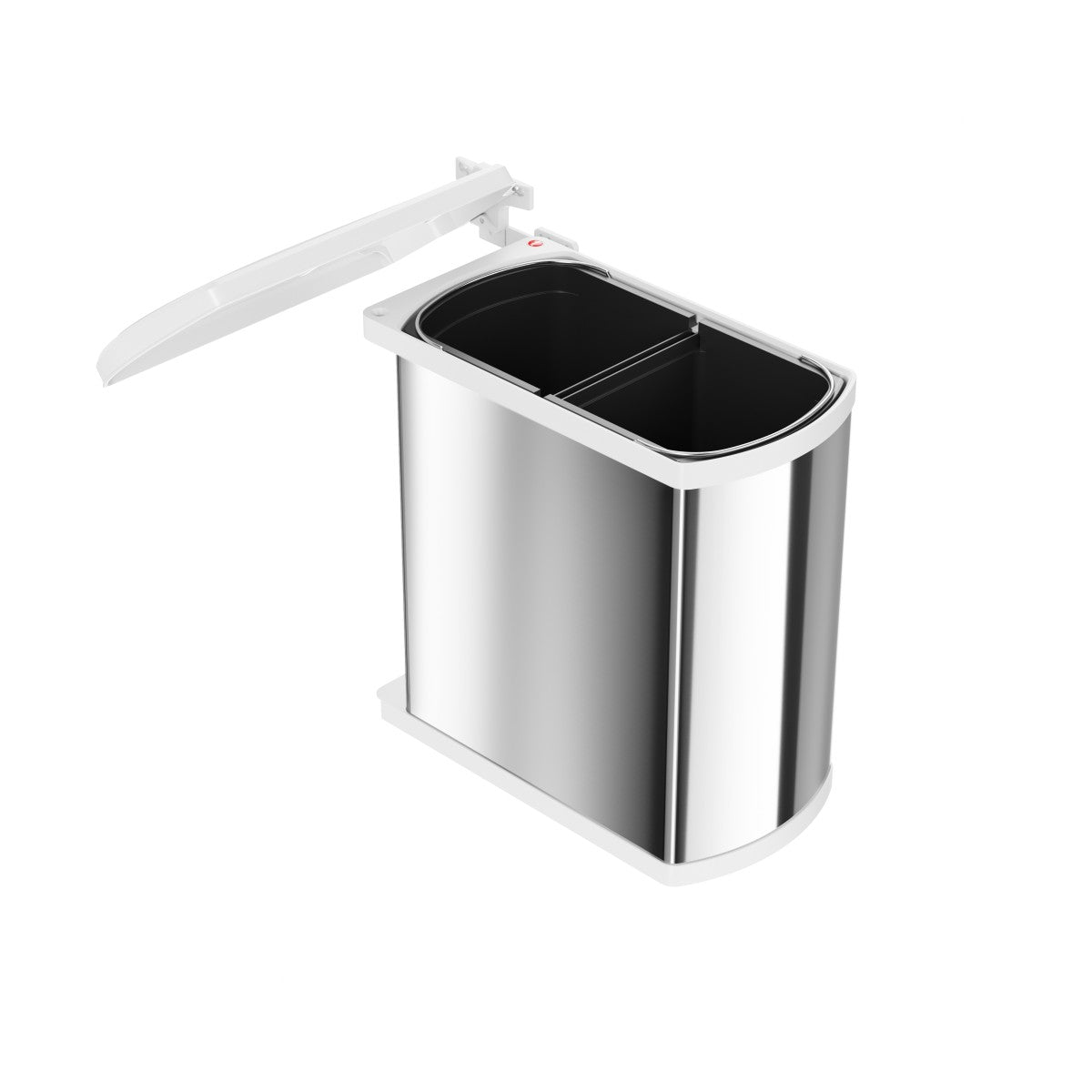 HAILO AS Duo 8/8 Dual Trash Bin Swing Waste System 16L Stainless Steel/White 450-600mm 1