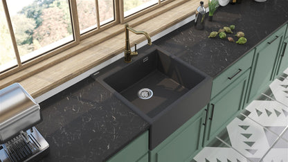 Deante - Eridan Nero - 600x610x600mm - Black Granite Kitchen Sink 2
