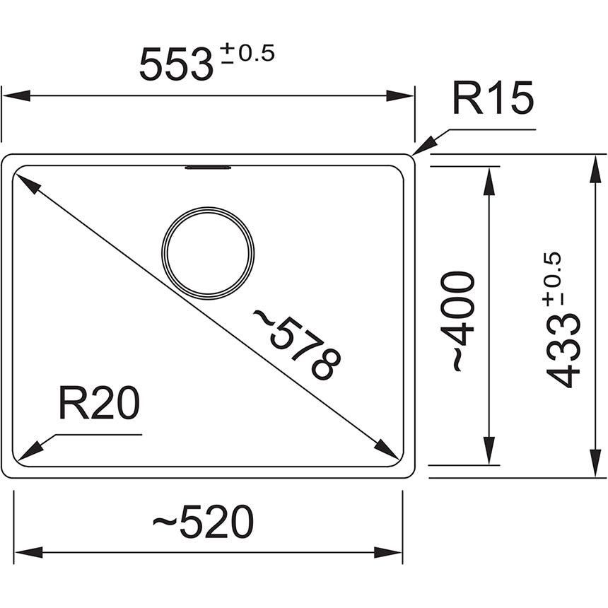 Franke - Maris MRG 210-52 - Kitchen Sink - 520x400x200 mm - Polar White 2